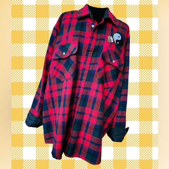 Vintage Upcycled Flannel Shacket - Picture 3 of 3